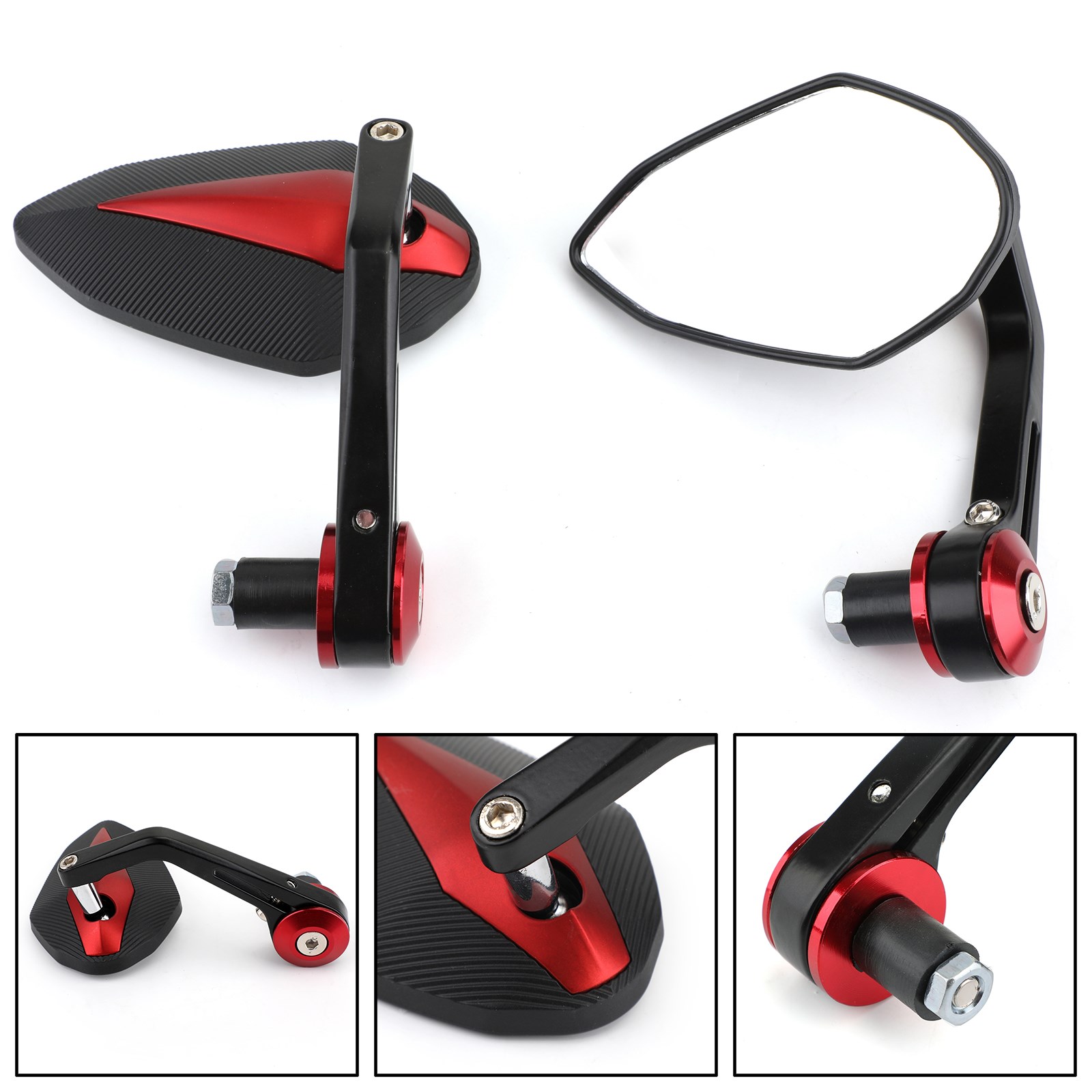 Crossfit Accessories - Areyourshop Czarne Czerwone Lusterka Kierownicy Motocyklowej